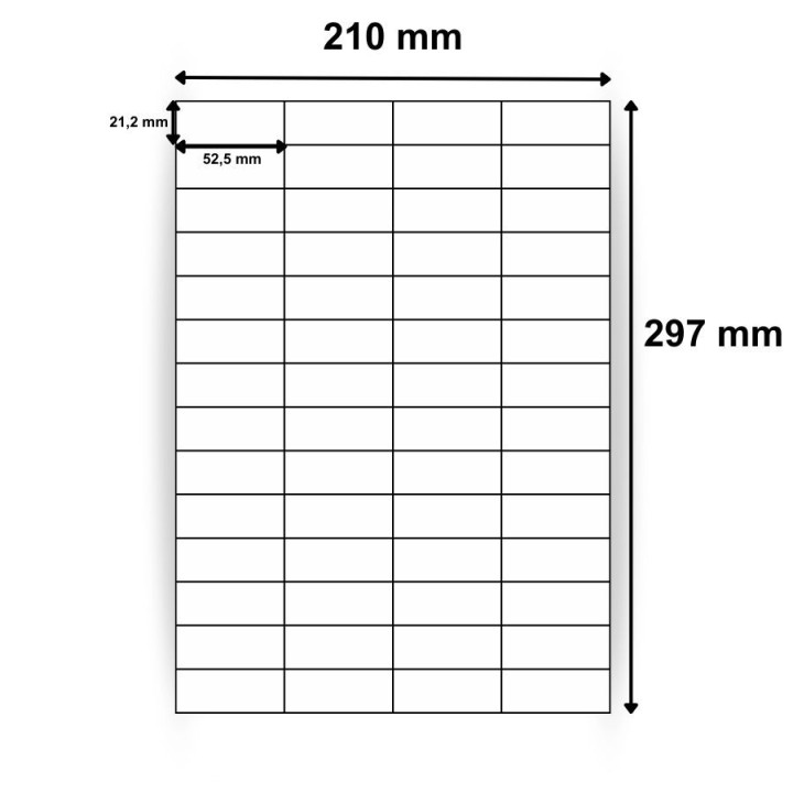 Étiquettes en planche 52,5x21,2mm - Réf : 2643 | 28000 étiquettes par boîte - Commandez sur Althus-Office