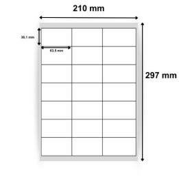 Planche d'étiquettes blanches format 63,5 x 38,1 - référence 0165 - Commander chez Althus-Office