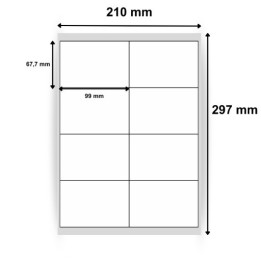Étiquettes planche blanche de taille 99 x 67,7 mm et référence 0173 - Obtenir sur Althus-Office