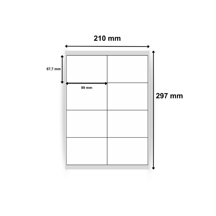 Étiquettes planche blanche de taille 99 x 67,7 mm et référence 0173 - Obtenir sur Althus-Office