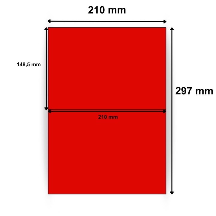 Étiquettes rouge 210x148,5mm en planche - Lot de 100 feuilles - Achetez sur Althus-Office