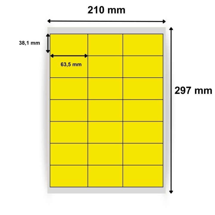 Étiquettes en papier vélin jaune 63.5x38.1 mm - 100 planches par boîte - Trouvez sur Althus-Office
