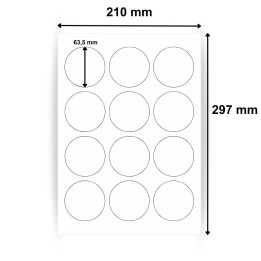 Planche d’étiquettes diamètre 63,5 mm - 12 étiquettes par feuille - Découvrez sur Althus-Office