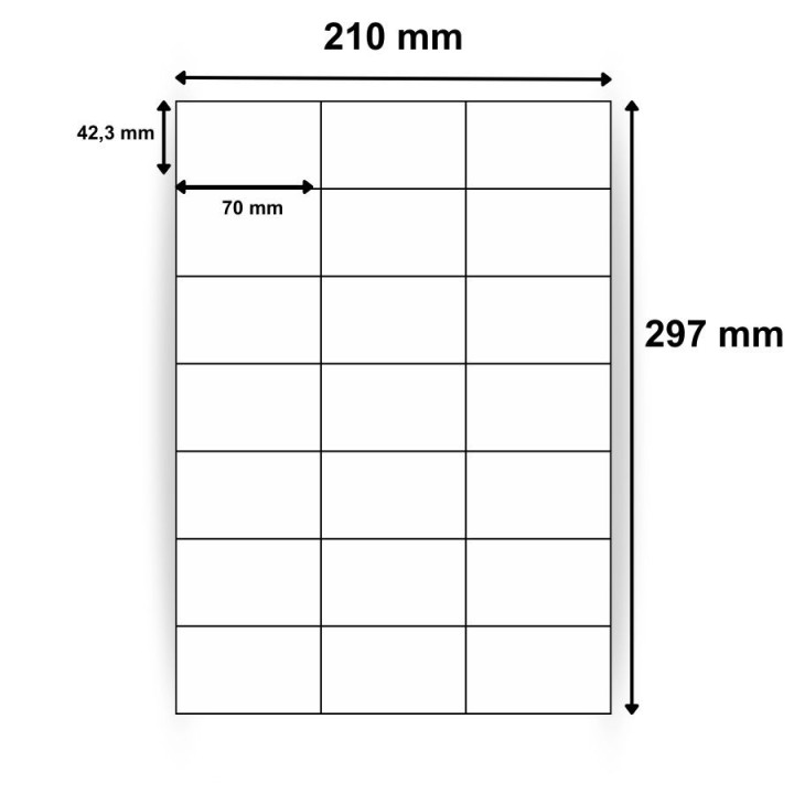 Étiquettes en papier vélin blanc 70 X 42.3 mm - 100 planches par boîte - Trouvez sur Althus-Office