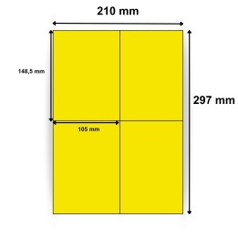 Étiquettes en papier vélin jaune  105 x 148,5 mm - 100  planches par boîte - Trouvez sur Althus-Office