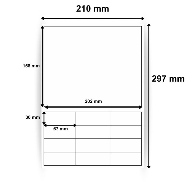 Planche d’étiquettes autocollantes 210 x 297mm - 500 feuilles par boîte - Commandez maintenant sur Althus-Office