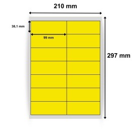Étiquettes en papier vélin jaune 99 x 38,1mm - 100 planches par boîte - Trouvez sur Althus-Office