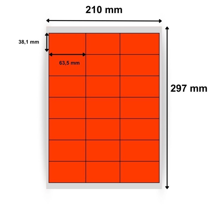 Étiquettes en papier vélin orange 63.5x38.1mm - 100 planches par boîte - Trouvez sur Althus-Office