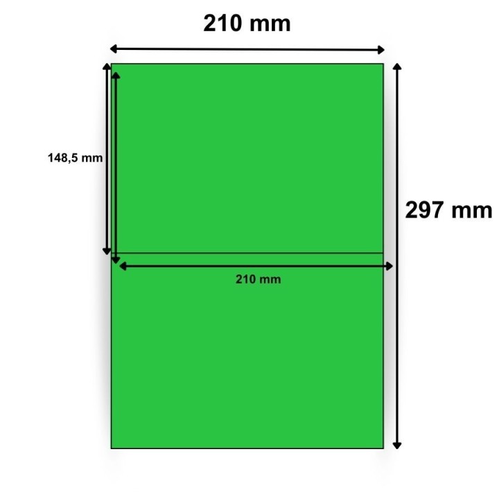 Etiquette en planche A5 couleur vive 210 x 148,5 mm boite de 100 planches 2628X10