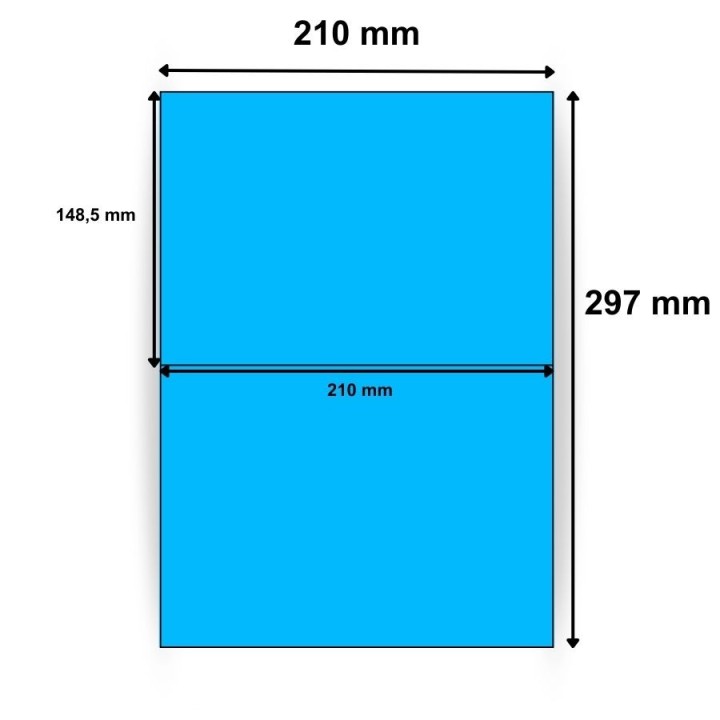 Etiquette en planche A5 couleur vive 210 x 148,5 mm boite de 100 planches 2628X10