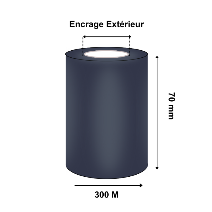 Ruban Transfert Thermique CIRE/RESINE 70mmx300m APR6 T43798IO (Ancienne Réf : T42515ZA)