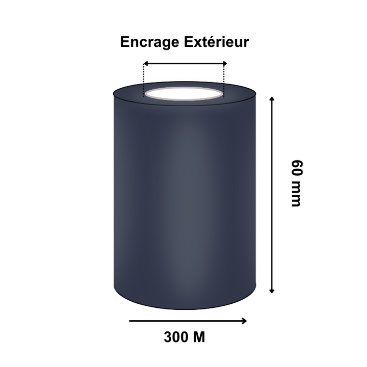 Ruban Transfert Thermique 60mmx300mZEBRA Cire/Résine Premium3200 03200BK06030