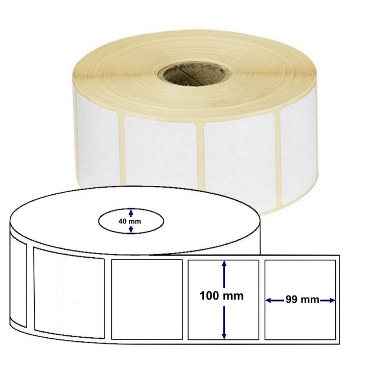 Étiquette en bobine Thermique Direct Blanc 100x99mm GB-01430