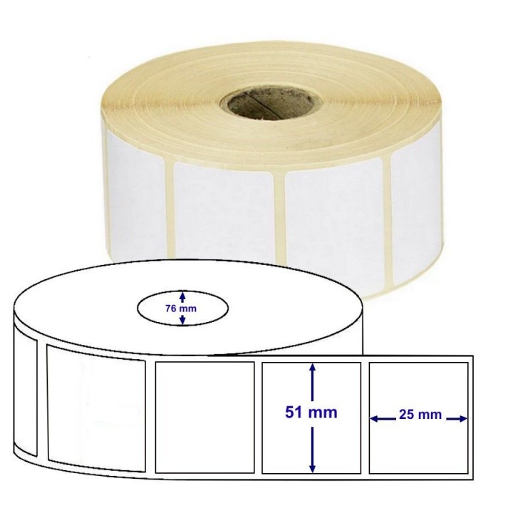 Étiquette en bobine Thermique Direct ZEBRA Z-SELECT2000D 51x25mm 880154-025