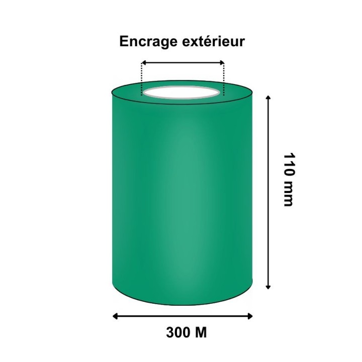 Ruban Transfert Thermique 110mmx300m Vert AWR459 T64179IO (Ancienne Réf : T20011)