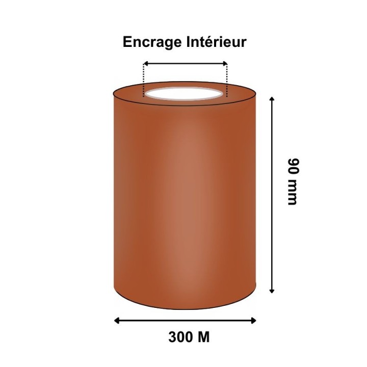 Ruban Transfert Thermique 90mmx300m Marron APR530 T64148IO (Ancienne Réf : T20092)