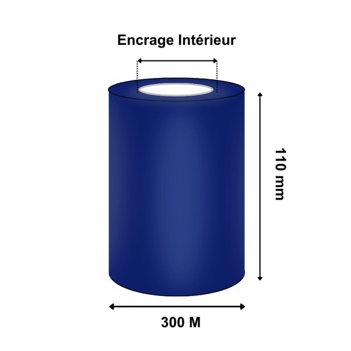 Ruban Transfert Thermique 110mmx300m Bleu Foncé APR5B T64143IO (Ancienne Réf : T22833)