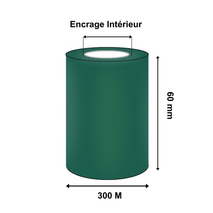Ruban Transfert Thermique 60mmx300m Vert Foncé APR5G T64138IO (Ancienne Réf : T22819)