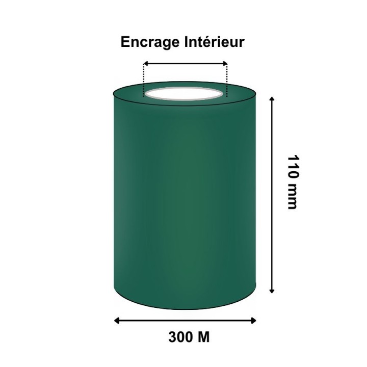 Ruban Transfert Thermique 110mmx300m Vert Foncé APR5G T64140IO (Ancienne Réf : T22821)
