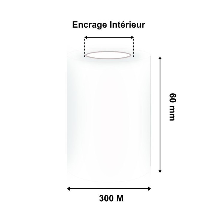 Ruban Transfert Thermique 60mmx300m Blanc APR5W T64144IO (Ancienne Réf : T20084)