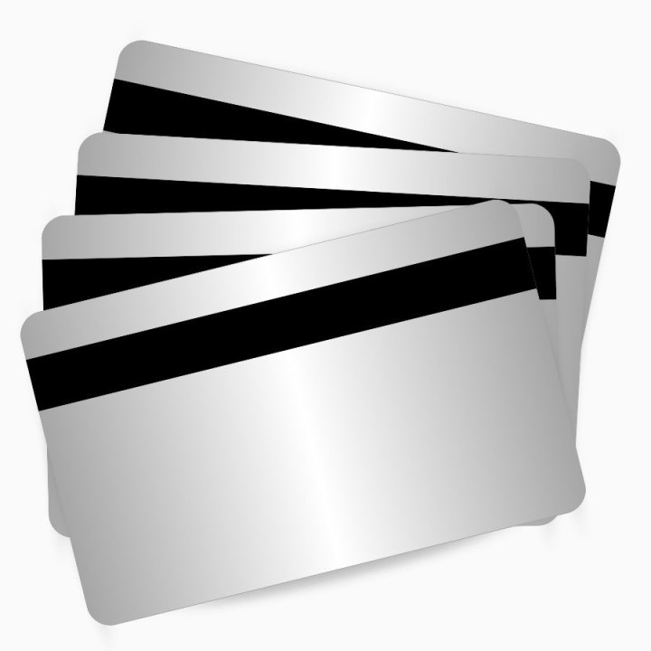 Boîte de 100 cartes PVC JT-1464 avec bande magnétique argent LoCo – prix par boîte