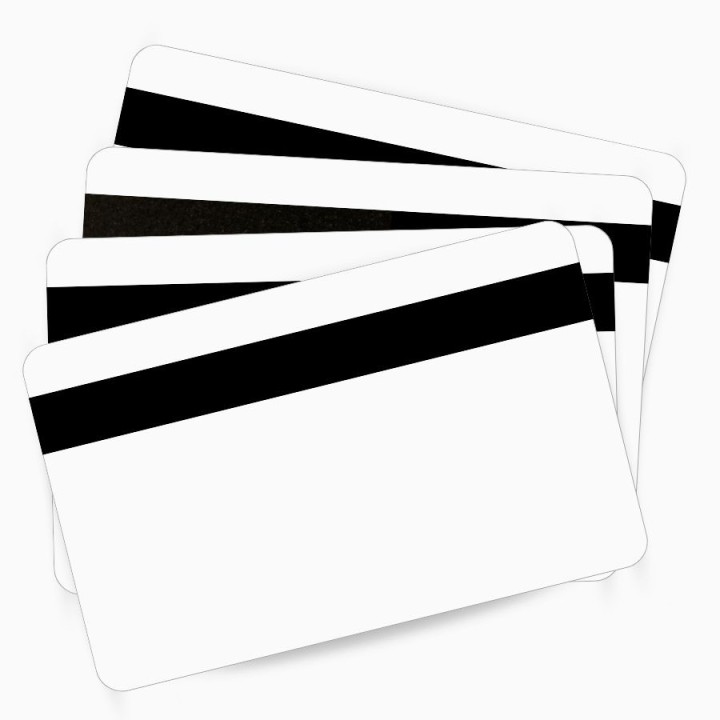 Boîte de 100 cartes PVC Magcard-Prog 86x54 mm blanche HiCo avec piste magnétique – prix par boîte