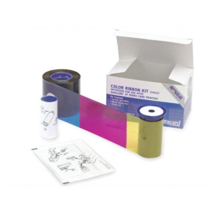 Impression recto couleur verso noir sur cartes avec ruban YMCKT-KT