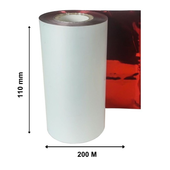 Ruban Transfert Thermique DTM PRINT Rouge métallique 110mm x 200m TT03-110