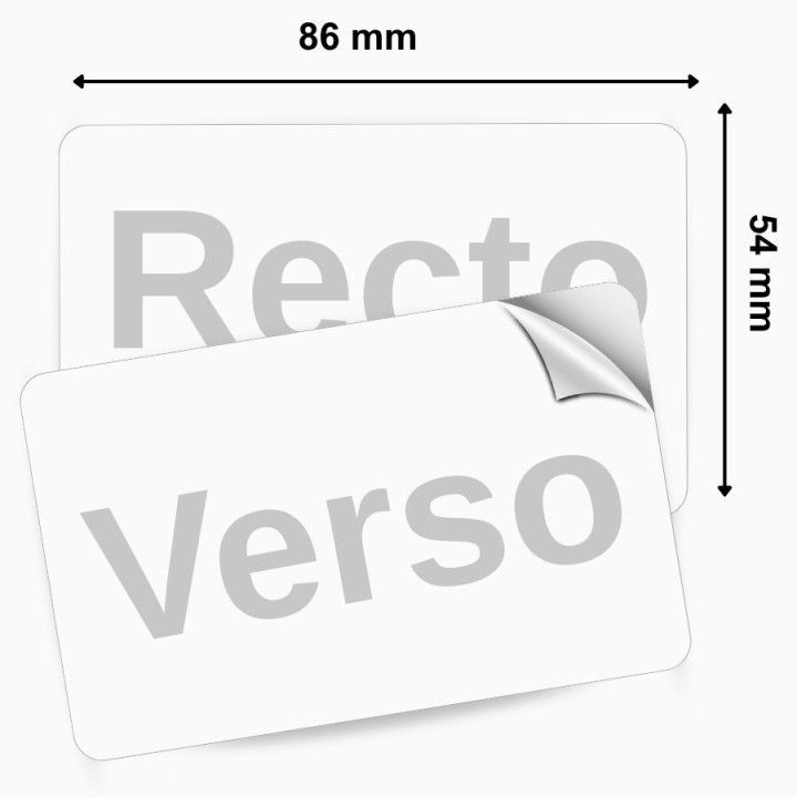 Lot de cartes PVC vierges 100 Verso Adhésif Blanche HID 081759 pour cartes d’identification – commandez sur Althus-Office