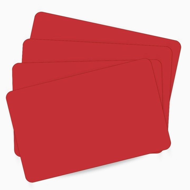 Carte PVC vierge rouge EVOLIS C4301 pour usage professionnel – découvrez sur Althus-Office