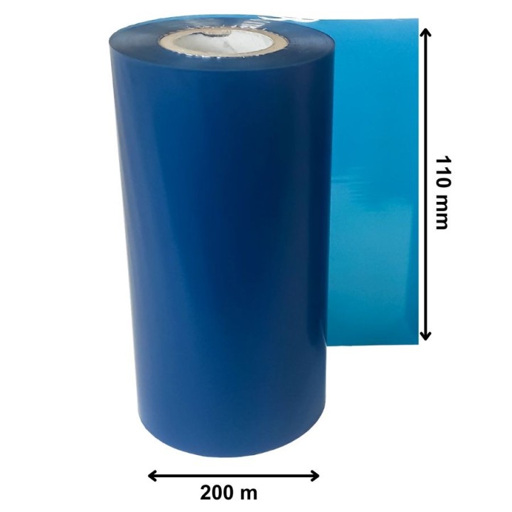 Ruban Transfert Thermique DTM PRINT Bleu Intense 110mm x 200m TT20-110