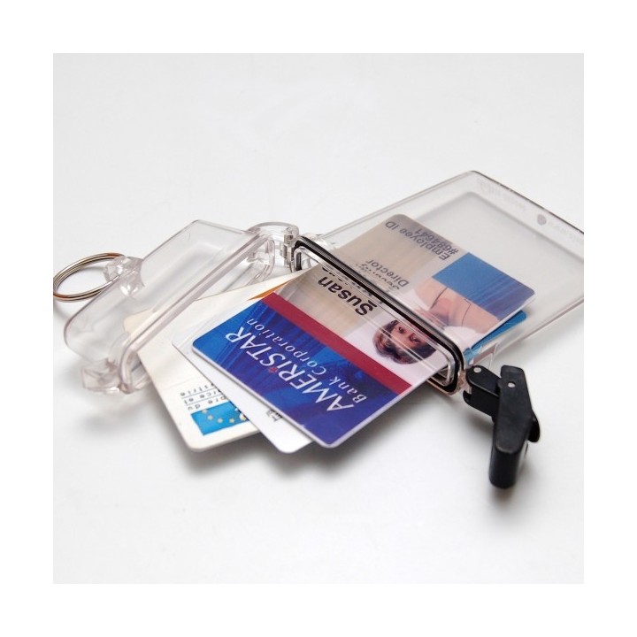 Porte-badges Clearbox étanche avec anneau