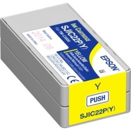Cartouche jet d'encre Epson SJIC22P Original - Jaune - TM-C3500 Réf : C33S020604