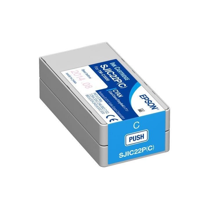 Cartouche jet d'encre Epson SJIC22P(C) Original - Cyan - TM-C3500  Réf : C33S020602