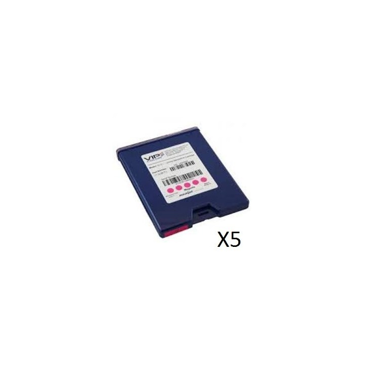 Cartouche Rouge (Magenta) VP700 VIPColor Lot De 5 - Réf: VP-700-AS08A