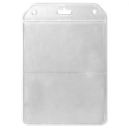 Porte-badge souple vinyle vertical 2 cartes transparent 1453205