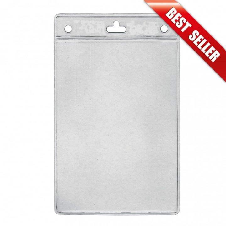 Porte-badge souple A6 vertical 1 carte transparent 1453210