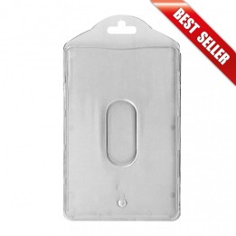 Porte-badge rigide vertical avec séparation pour 2 cartes 1454311