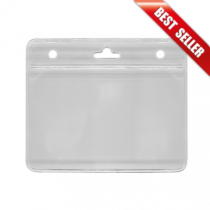 Porte-badge souple vinyle avec bandeau renforcé Horizontal 1453000