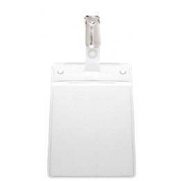 Porte-badge vinyle souple avec pince bretelle Vertical 1456501