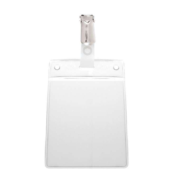 Porte-badge vinyle souple avec pince bretelle Vertical 1456501