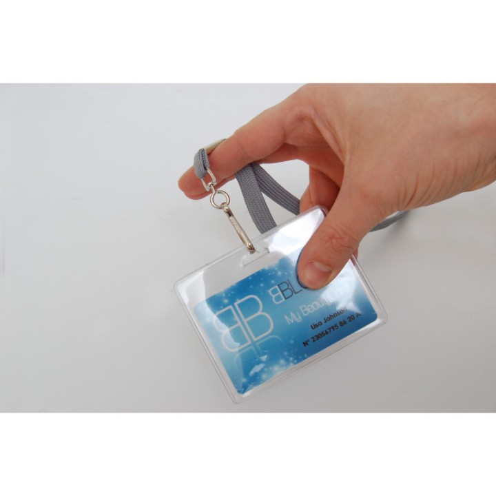 Porte-badge souple vinyle avec double perforation Horizontal 1453005