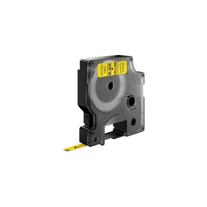 Rouleau étiquette DYMO standard Noir sur Jaune 6mmx7 m S0720790