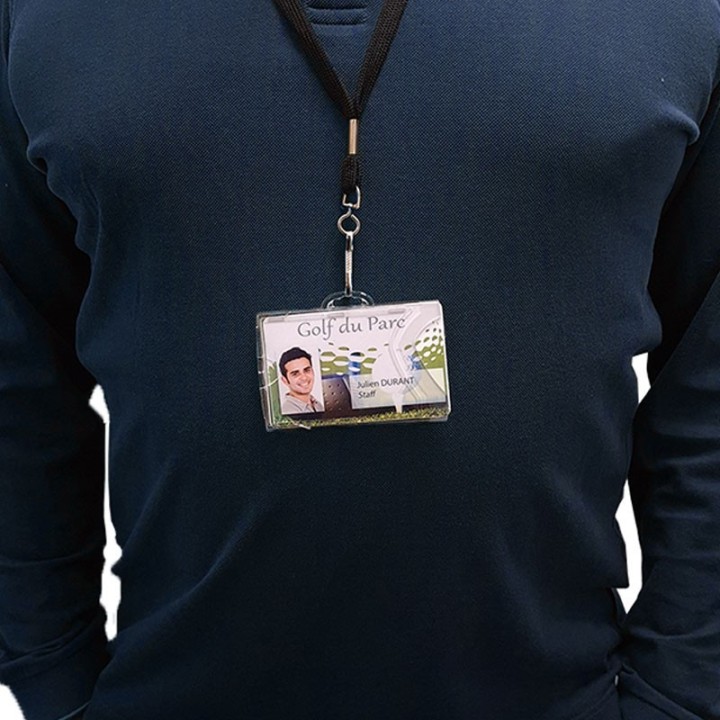 Porte-badge rigide 2 en 1 horizontal et vertical IDX 1454258