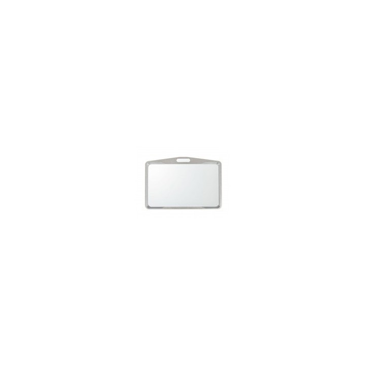 Porte-badge métallisé argenté horizontal 1454260