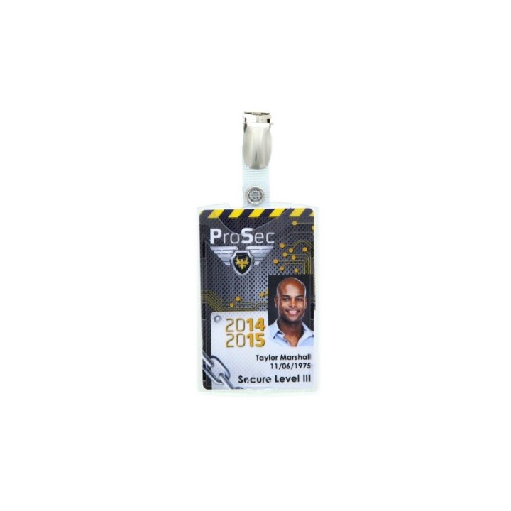 Porte-badge prêt à l'emploi - IDX48 (lot de 100) avec clip métal- vertical-1456601