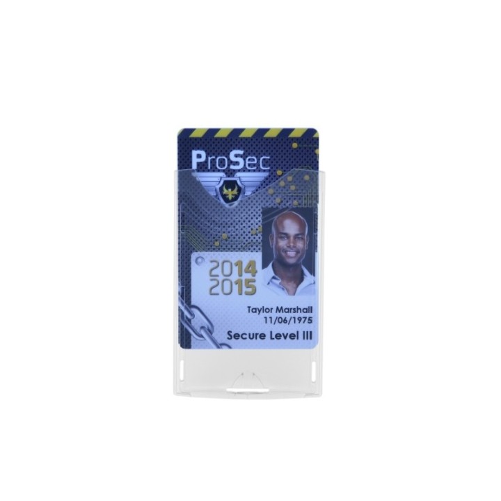 Porte-badge rigide transparent IDX 110 - vertical (lot de 100)-1454252