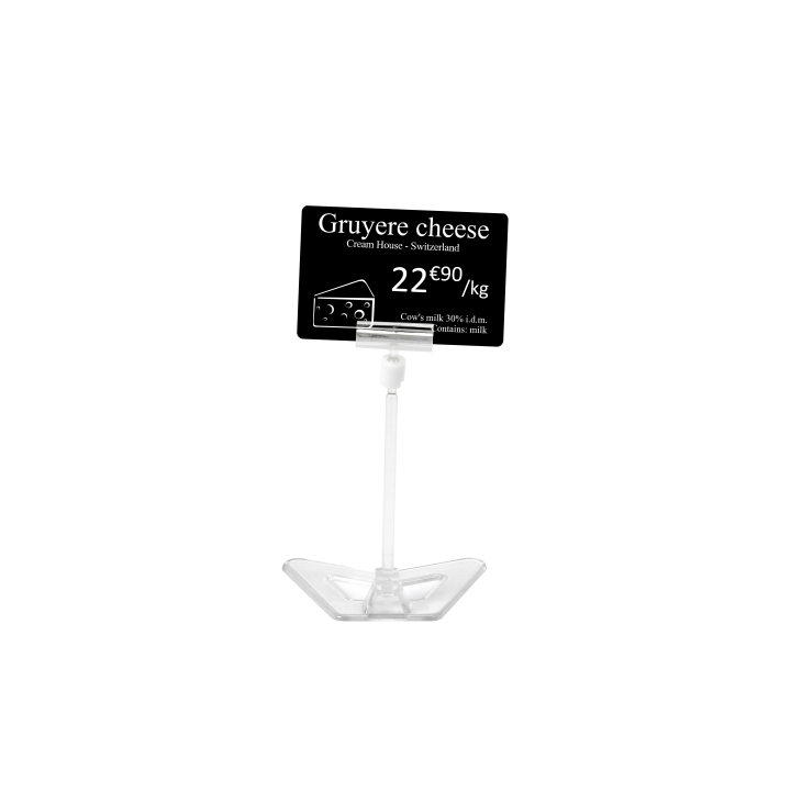 Support cristal pour étiquettes de prix - lot de 25 - 1437052