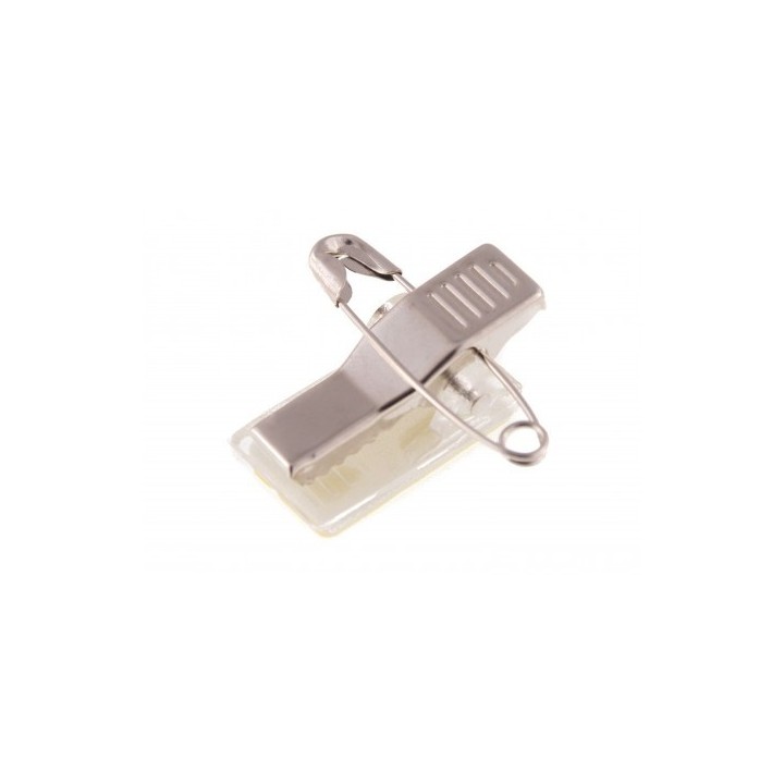 Clip adhésif à pince métal et épingle transparent IDS22M x100 1440001